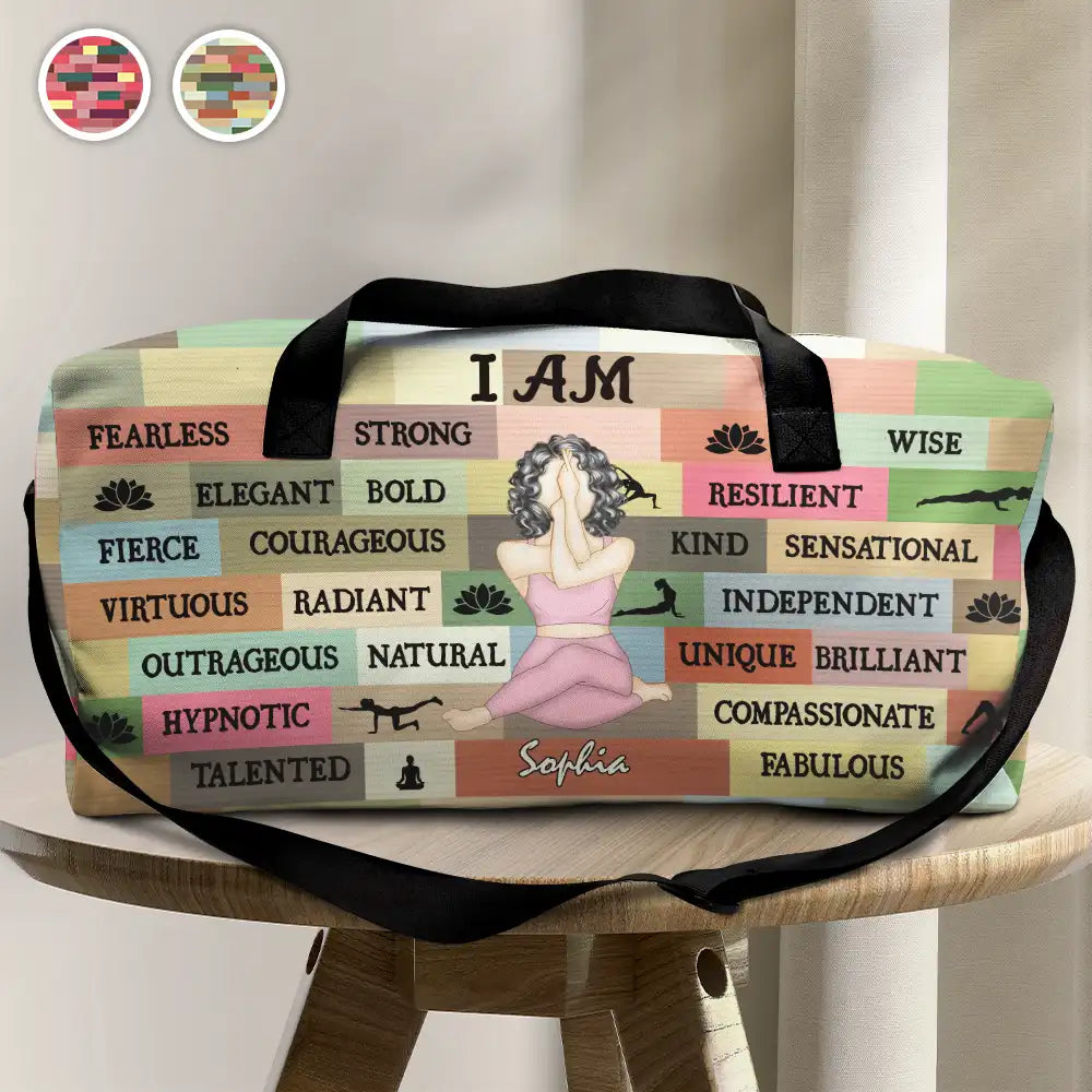 Yoga I Am Bold Strong Fabulous - Personalized Duffle Bag