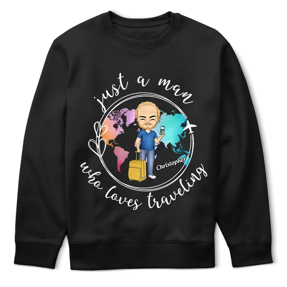 Just A Girl Boy Loves Traveling World Map - Personalized T Shirt