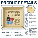 Congrats Husband Think Of Me When You Empty Your Pockets - Personalized Leather Valet Tray