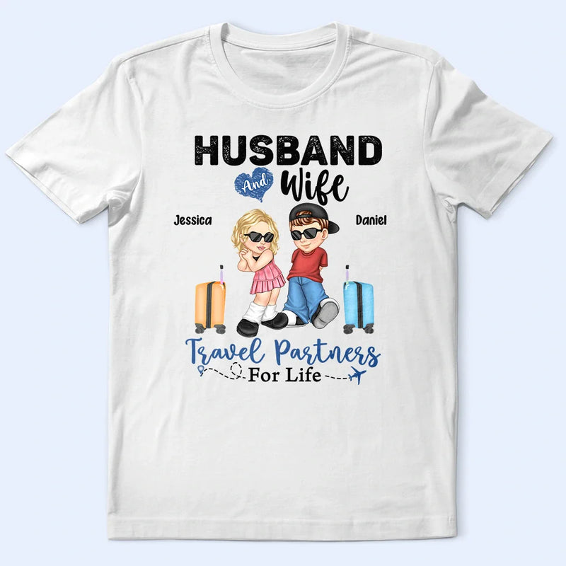 Travel Partners For Life Y2K Couple - Personalized T Shirt