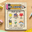 Thank You For Being The Best Teacher - Personalized Sticky Note Pad Holder