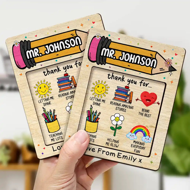 Thank You For Being The Best Teacher - Personalized Sticky Note Pad Holder