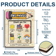 Thank You For Being The Best Teacher - Personalized Sticky Note Pad Holder