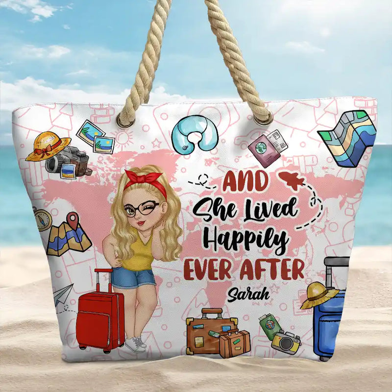 Travel Is My Therapy - Personalized Beach Bag