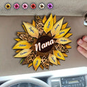 Nana, Mom, Auntie Family Sunflower - Personalized Custom Shaped Car Visor Clip