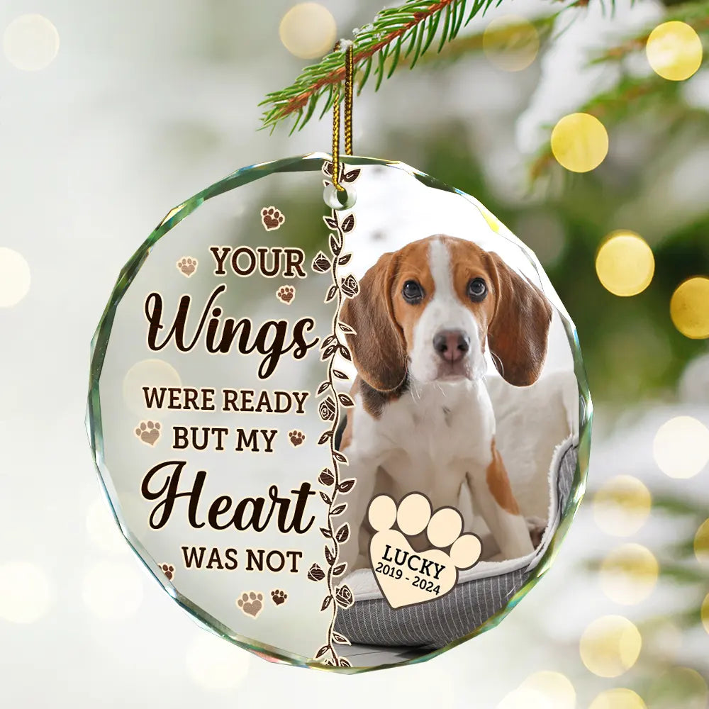 Custom Photo Memorial Christmas Forever In My Heart - Personalized Circle Glass Ornament