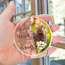 Custom Photo Memorial Christmas Forever In My Heart - Personalized Circle Glass Ornament