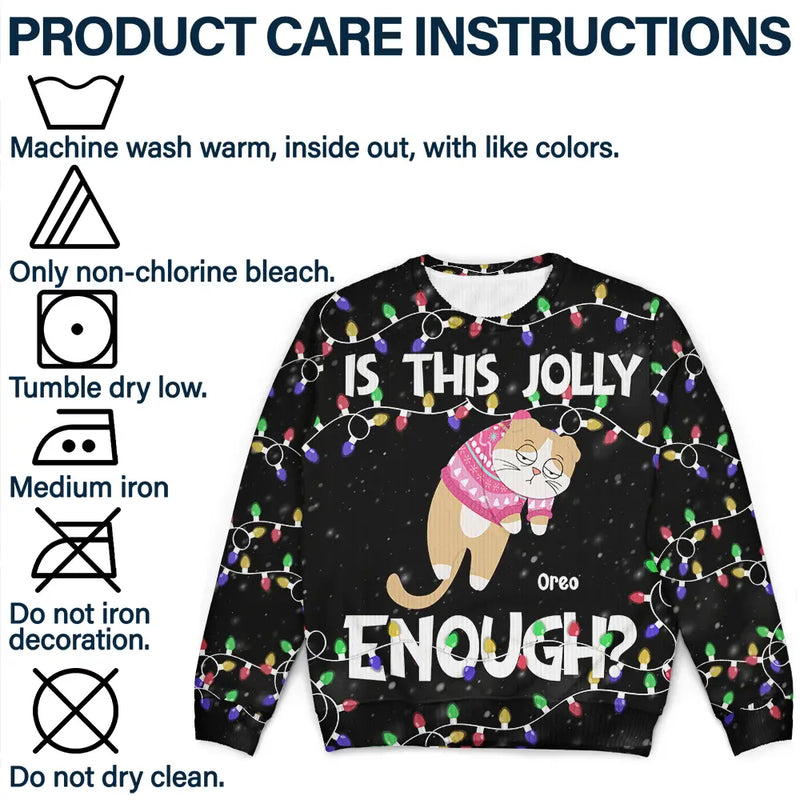 Hanging Cats Is This Jolly Enough - Personalized Unisex Ugly Sweater