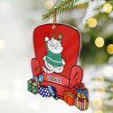 Christmas Cat Scratching Sofa - Personalized Custom Shaped Acrylic Ornament