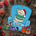Christmas Cat Scratching Sofa - Personalized Custom Shaped Acrylic Ornament
