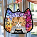 Stained Glass Cat - Personalized Window Hanging Suncatcher Ornament