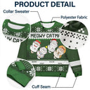 Meowy Catmas - Chats drôles montrant leur ventre - Pull moche unisexe personnalisé 