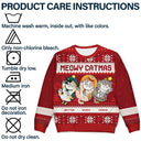 Meowy Catmas - Chats drôles montrant leur ventre - Pull moche unisexe personnalisé 