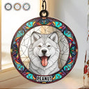 Stained Glass Dog Cat Portrait - Personalized Window Hanging Suncatcher Ornament