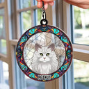Stained Glass Dog Cat Portrait - Personalized Window Hanging Suncatcher Ornament