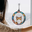 Stained Glass Dog Cat Portrait - Personalized Window Hanging Suncatcher Ornament