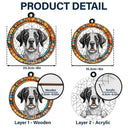 Stained Glass Dog Cat Portrait - Personalized Window Hanging Suncatcher Ornament