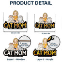 Cat Mom Funny Cartoon Cats - Personalized Window Hanging Suncatcher Ornament