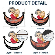 Grandparent Hugging Grandkid - Personalized Window Hanging Suncatcher Ornament