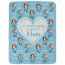 Custom Photo Funny Kid Faces For Grandma, Mom - Personalized Fleece Blanket, Sherpa Blanket