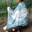 Custom Photo Funny Kid Faces For Grandma, Mom - Personalized Fleece Blanket, Sherpa Blanket