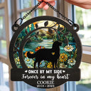 Memorial Dog You Left Paw Prints On My Heart - Personalized Window Hanging Suncatcher Ornament