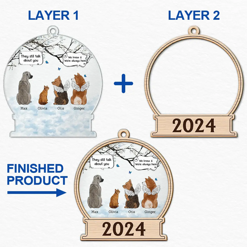 Ils parlent encore de toi - Ornement personnalisé à 2 couches 