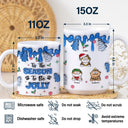 Meowy Catmas Funny Cartoon Cats - 3D Inflated Effect Printed Mug, Personalized White Edge-to-Edge Mug