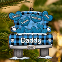 Décoration en bois personnalisée représentant un camion de chargement de cœurs pour maman, papa, grand-mère et grand-père