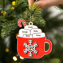 Christmas Hot Cocoa Family Names - Personalized 2-Layered Wooden Ornament