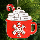 Christmas Hot Cocoa Family Names - Personalized 2-Layered Wooden Ornament