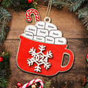 Christmas Hot Cocoa Family Names - Personalized 2-Layered Wooden Ornament