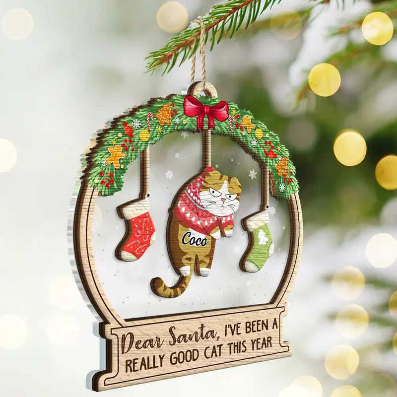 Christmas Is This Jolly Enough Hanging Cats - Personalized 2-Layered Mix Ornament