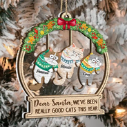 Christmas Is This Jolly Enough Hanging Cats - Personalized 2-Layered Mix Ornament