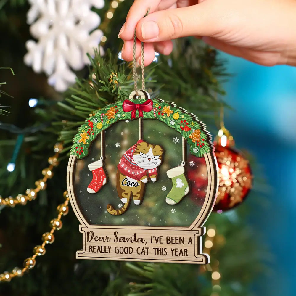 Christmas Is This Jolly Enough Hanging Cats - Personalized 2-Layered Mix Ornament
