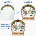 Christmas Is This Jolly Enough Hanging Cats - Personalized 2-Layered Mix Ornament