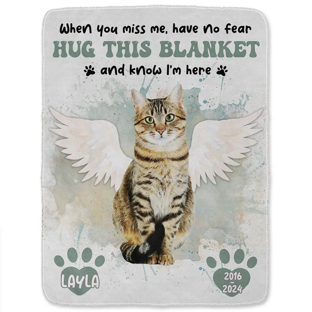 Couverture photo personnalisée pour chien et chat « Quand tu me manques » - Couverture polaire personnalisée, couverture Sherpa