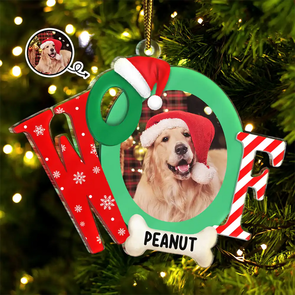 Photo personnalisée de chien « Je t'aime » - Décoration acrylique personnalisée en forme de chien 