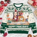Pet Lovers - Happy Great Pawlidays Christmas Dogs Cats Pets - Personalized Unisex Ugly Sweater