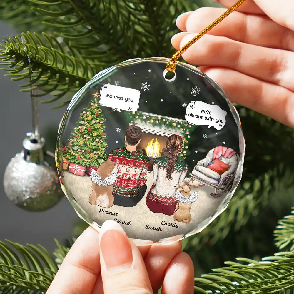 Memorial, Pet Lovers - Memorial Dog Cat Our House Is Not The Same Without Your Paw Prints In It - Personalized Circle Glass Ornament