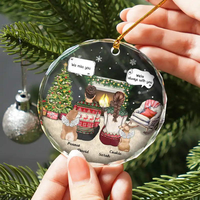Memorial, Pet Lovers - Memorial Dog Cat Our House Is Not The Same Without Your Paw Prints In It - Personalized Circle Glass Ornament