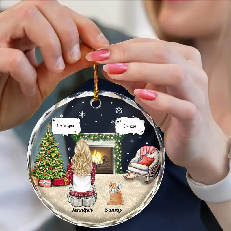 Memorial, Pet Lovers - Memorial Dog Cat Our House Is Not The Same Without Your Paw Prints In It - Personalized Circle Glass Ornament