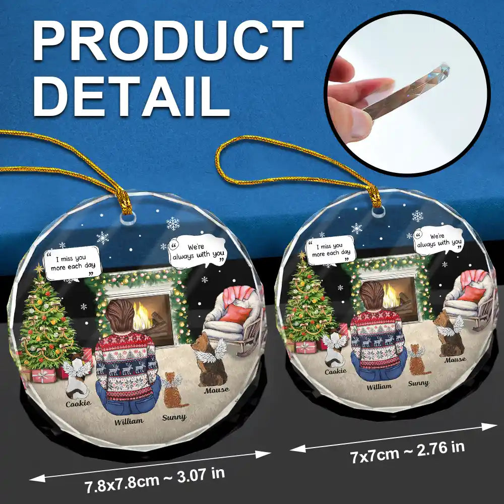 Memorial, Pet Lovers - Memorial Dog Cat Our House Is Not The Same Without Your Paw Prints In It - Personalized Circle Glass Ornament