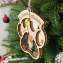 Memorial, Pet Lovers - Custom Photo Memorial Dog Cat Pet You Left Paw Prints On My Heart - Personalized Mirror Ornament