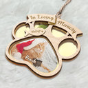 Memorial, Pet Lovers - Custom Photo Memorial Dog Cat Pet You Left Paw Prints On My Heart - Personalized Mirror Ornament