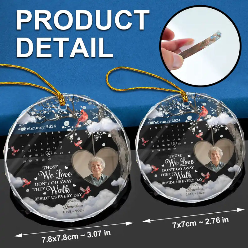 Memorial - Custom Photo Calendar The Day God Called You Home Memorial - Personalized Circle Glass Ornament