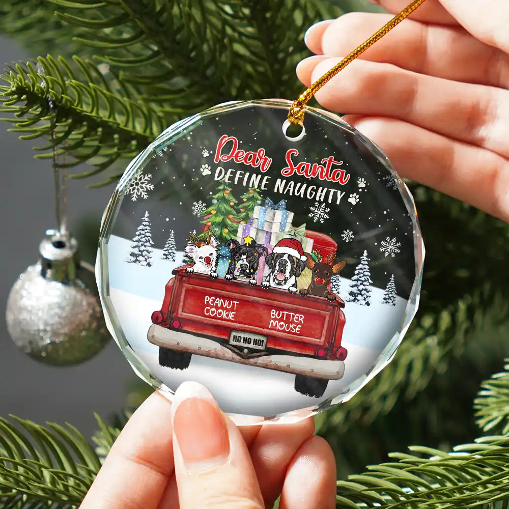 Pet Lovers, Dog Lovers, Cat Lovers - Dogs Cats Have Yourself A Furry Little Christmas - Personalized Circle Glass Ornament