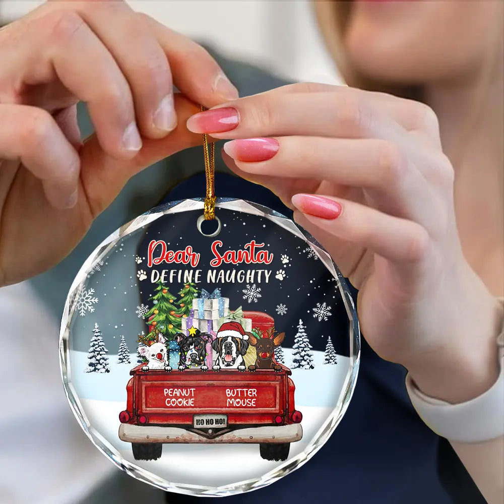 Pet Lovers, Dog Lovers, Cat Lovers - Dogs Cats Have Yourself A Furry Little Christmas - Personalized Circle Glass Ornament