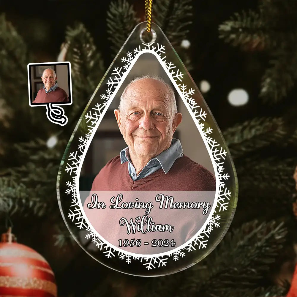 Custom Photo In Loving Memory - Personalized Custom Shaped Acrylic Ornament