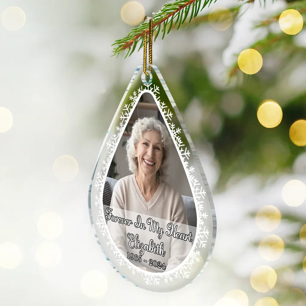 Memorial,Christmas,Custom Photo,Sad - Custom Photo In Loving Memory - Personalized Custom Shaped Acrylic Ornament